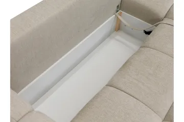 Hardam Bäddsoffa med Schäslong 3-sits i Chenille - Beige - Möbler - Soffa - Bäddsoffa