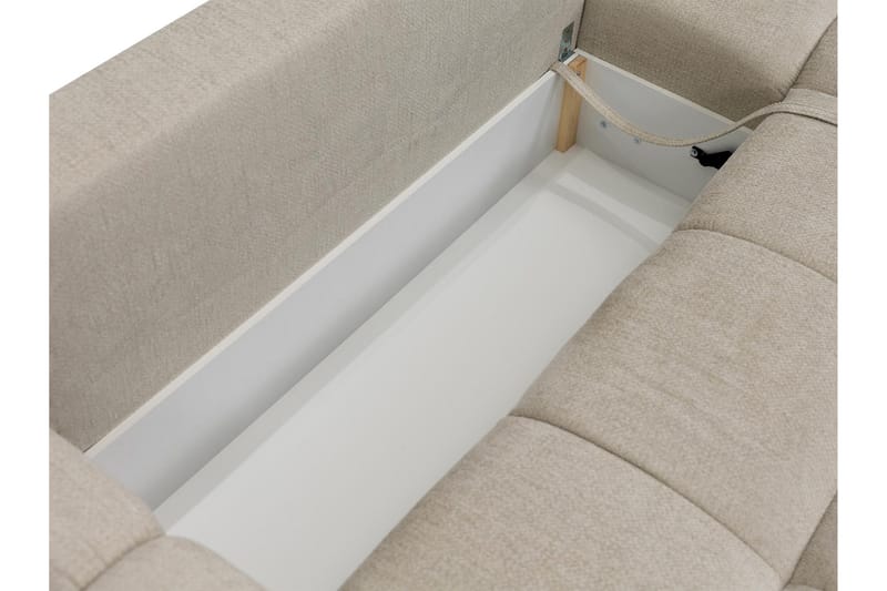 Hardam Bäddsoffa med Schäslong 3-sits i Chenille - Beige - Möbler - Soffa - Bäddsoffa