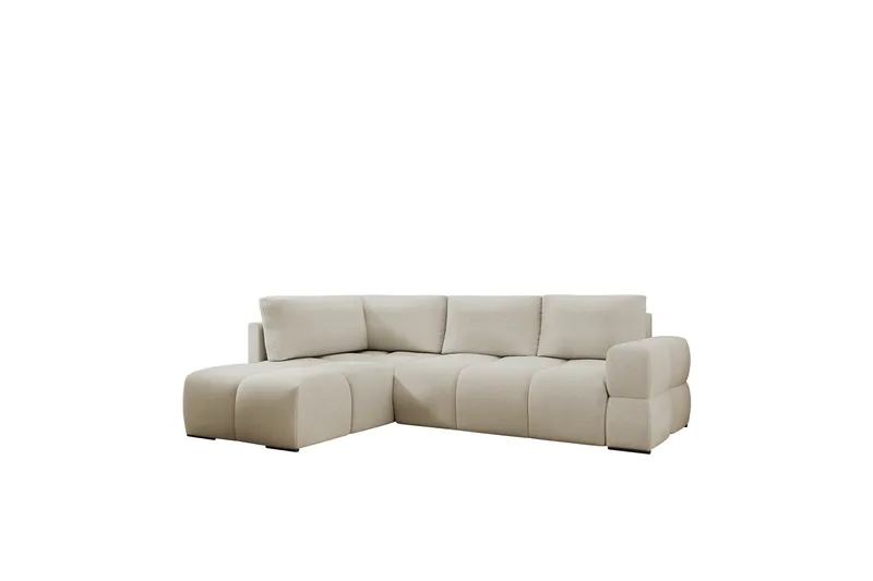 Hardam Bäddsoffa med Schäslong 3-sits i Chenille - Beige - Möbler - Soffa - Bäddsoffa