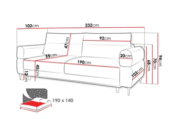 Hawara Bäddsoffa 2-sits - Beige - Möbler - Soffa - Bäddsoffa