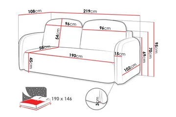 Hemanti Bäddsoffa 2-sits - Beige/Grå - Möbler - Soffa - Bäddsoffa