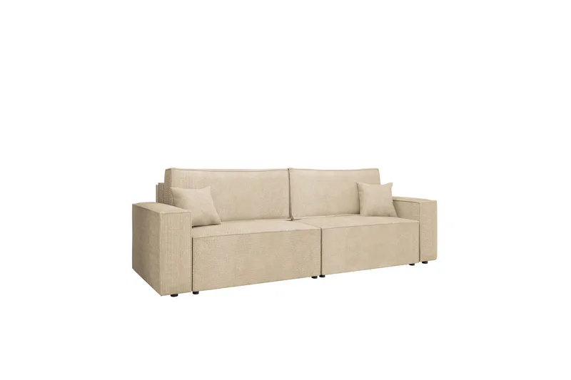 Hobson Bäddsoffa 3-sits i Plysch - Beige - Möbler - Soffa - Bäddsoffa