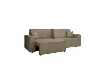 Hobson Bäddsoffa 3-sits i Plysch - Brun - Möbler - Soffa - Bäddsoffa