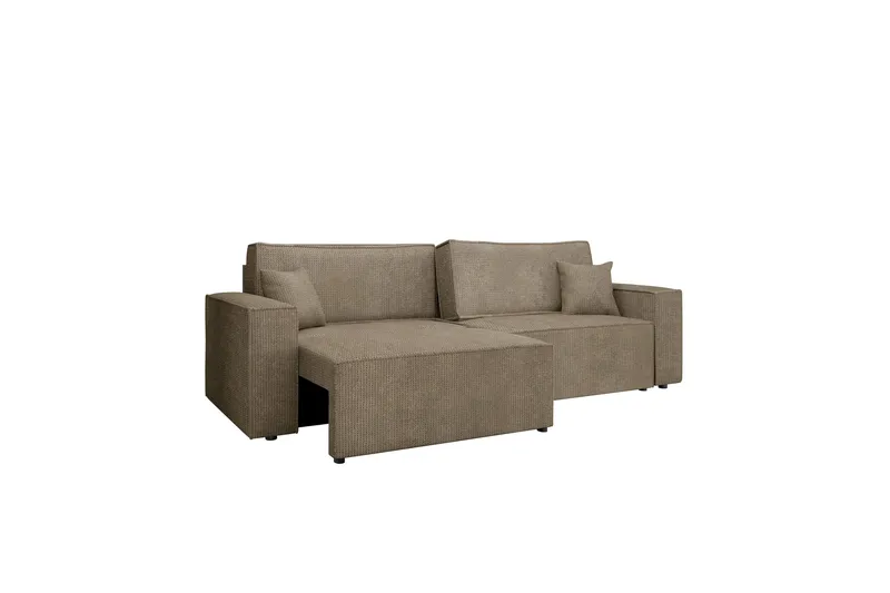 Hobson Bäddsoffa 3-sits i Plysch - Brun - Möbler - Soffa - Bäddsoffa