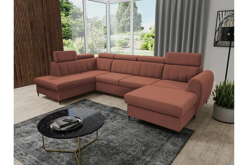 Hoffman Soffa med Divan och Schäslong 4-sits - Koppar - Möbler - Soffa - U-soffa