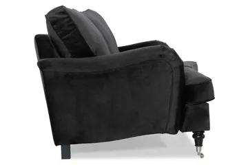 Howard Classic 2-sits Svängd Sammetssoffa - Svart - Möbler - Soffa - Howardsoffor