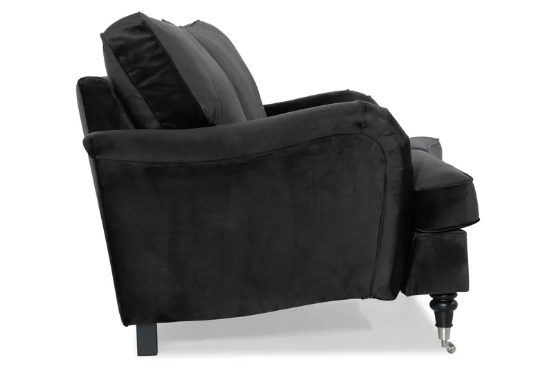 Howard Classic 2-sits Svängd Sammetssoffa - Svart - Möbler - Soffa - Howardsoffor
