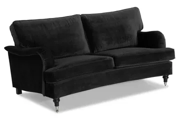 Howard Classic 2-sits Svängd Sammetssoffa - Svart - Möbler - Soffa - Howardsoffor