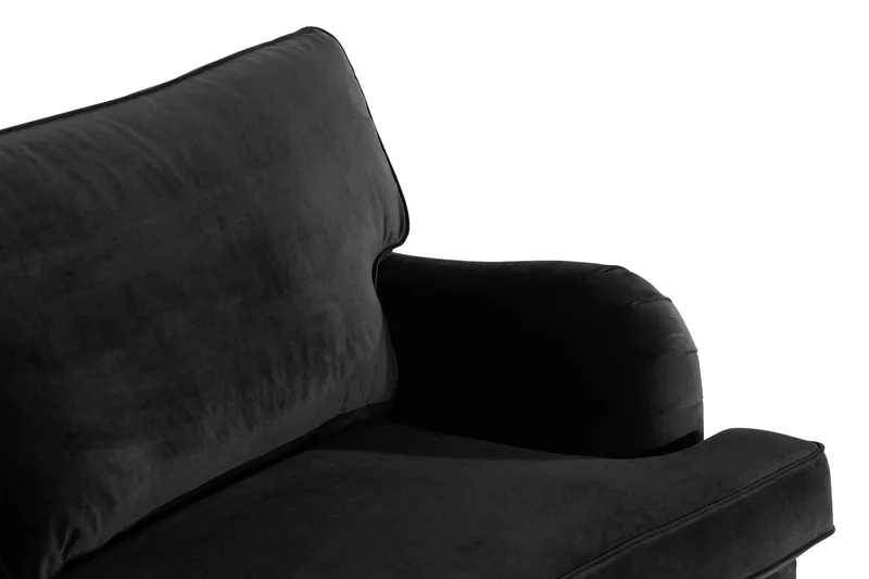 Howard Classic 2-sits Svängd Sammetssoffa - Svart - Möbler - Soffa - Howardsoffor