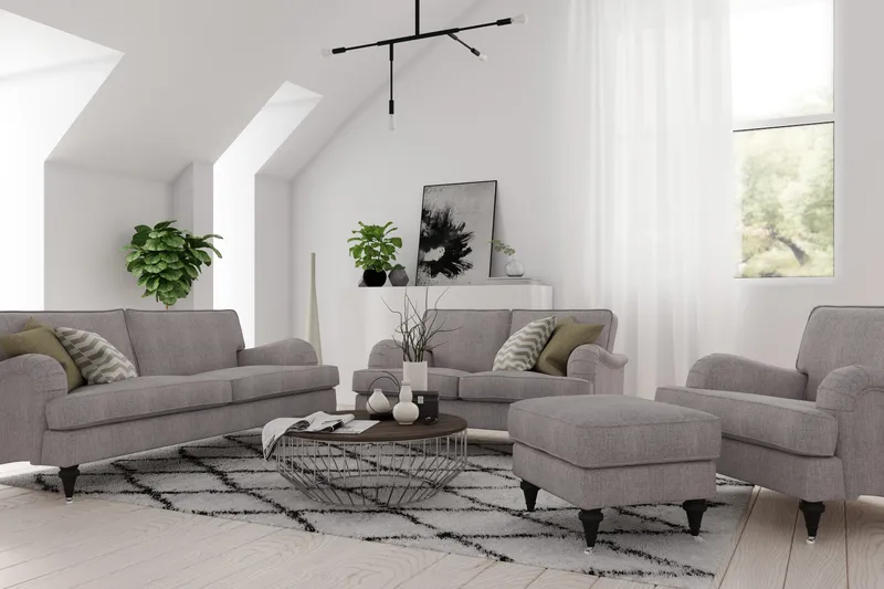 Howard Classic 2-sits Tygsoffa - Beige / Grå - Möbler - Soffa - Howardsoffor