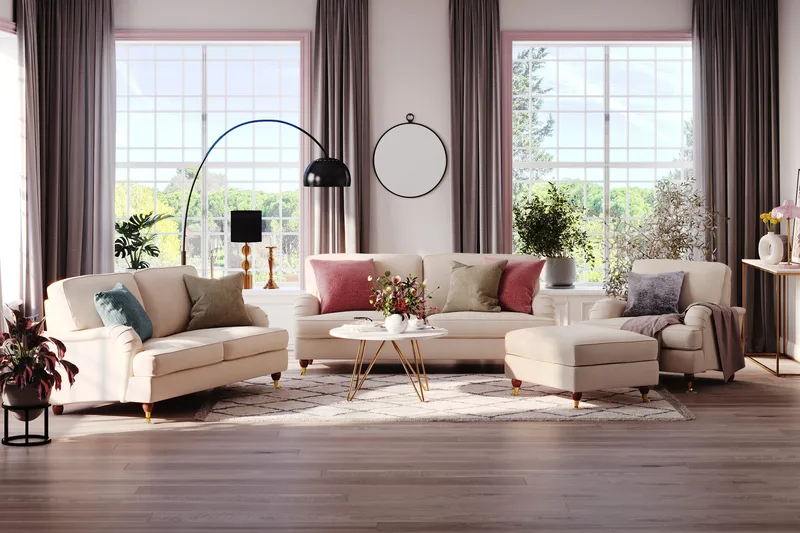 Howard Lyx 2-sits Manchestersoffa - Beige - Möbler - Soffa - Howardsoffor