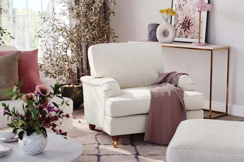 Howard Lyx 4-sits Soffa i Bouclé - Vit - Möbler - Soffa - Howardsoffor