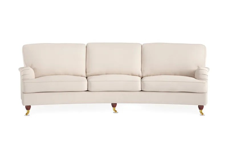 Howard Lyx 4-sits Svängd Manchestersoffa, Beige