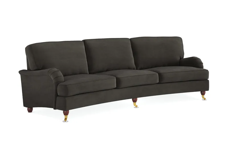 Howard Lyx 4-sits Svängd Manchestersoffa - Mörkgrå - Möbler - Soffa - Howardsoffor
