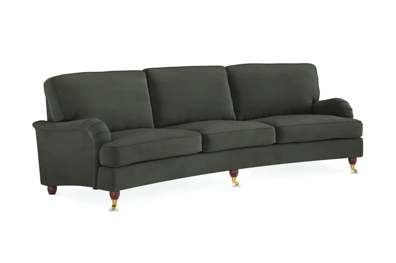 Howard Lyx 4-sits Svängd Manchestersoffa - Mörkgrön - Möbler - Soffa - Howardsoffor