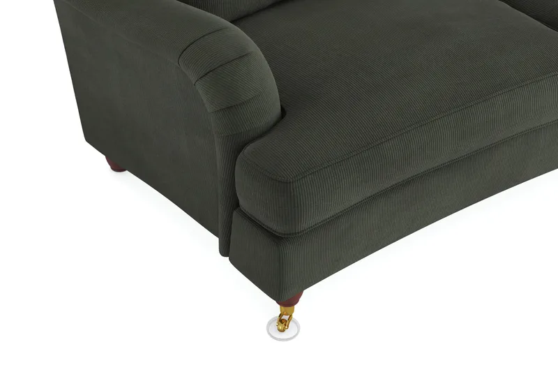 Howard Lyx 4-sits Svängd Manchestersoffa - Mörkgrön - Möbler - Soffa - Howardsoffor