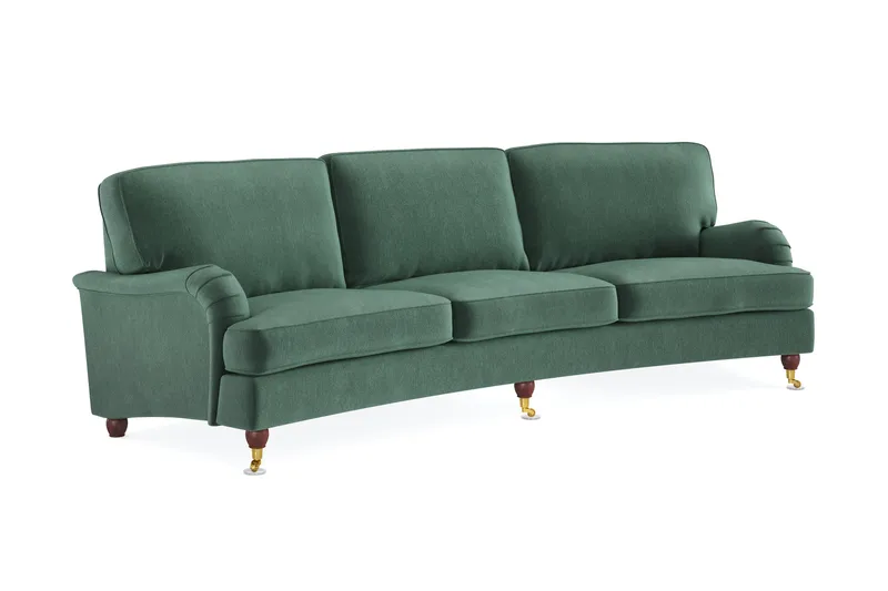 Howard Lyx 4-sits Svängd Sammetssoffa - Mörkgrön - Möbler - Soffa - Howardsoffor