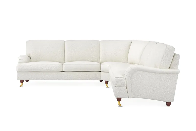 Howard Lyx 6-sits Högervänd L-formad Hörnsoffa i Bouclé - Vit - Möbler - Soffa - Howardsoffor
