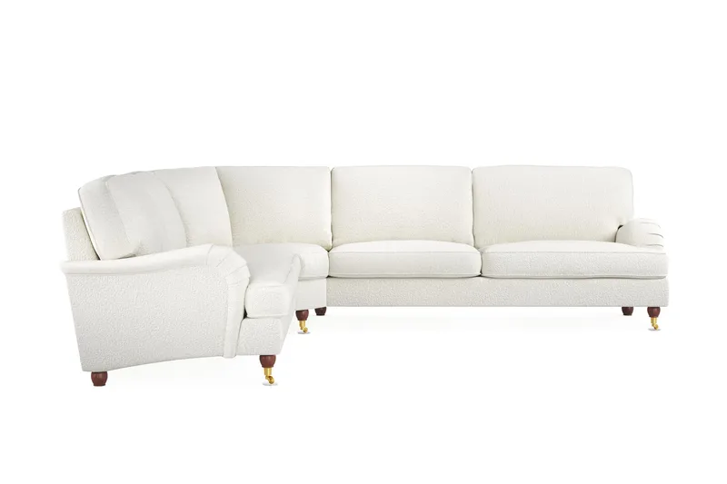 Howard Lyx 6-sits Högervänd L-formad Hörnsoffa i Bouclé - Vit - Möbler - Soffa - Howardsoffor