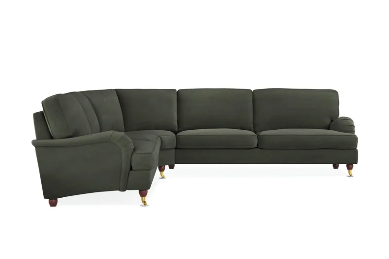 Howard Lyx 6-sits Högervänd L-formad Hörnsoffa i Manchester - Mörkgrön - Möbler - Soffa - Howardsoffor