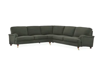 Howard Lyx 6-sits Högervänd L-formad Hörnsoffa i Manchester - Mörkgrön - Möbler - Soffa - Howardsoffor