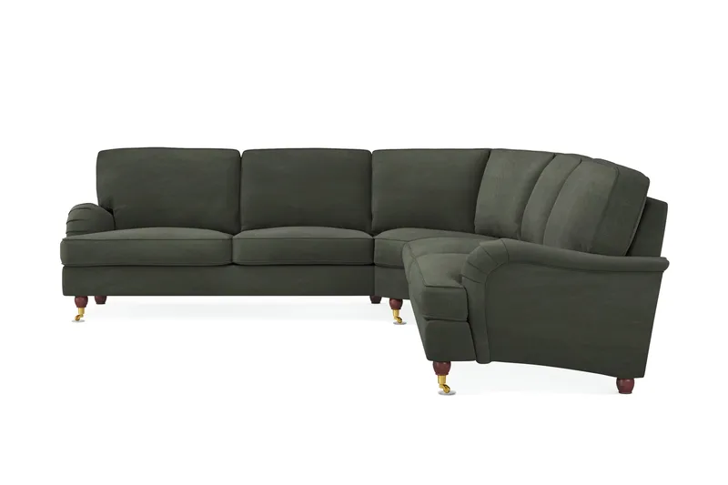 Howard Lyx 6-sits Högervänd L-formad Hörnsoffa i Manchester - Mörkgrön - Möbler - Soffa - Howardsoffor
