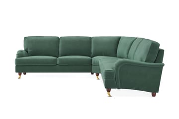 Howard Lyx 6-sits Högervänd L-formad Hörnsoffa i Sammet - Mörkgrön - Möbler - Soffa - Howardsoffor