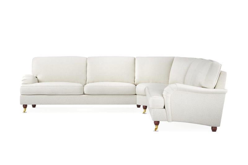 Howard Lyx 6-sits Vänstervänd L-formad Hörnsoffa i Bouclé - Vit - Möbler - Soffa - Howardsoffor