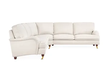 Howard Lyx 6-sits Vänstervänd L-formad Hörnsoffa i Sammet - Krämvit - Möbler - Soffa - Howardsoffor