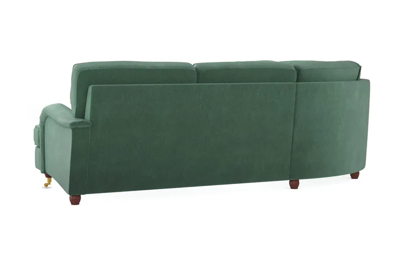 Howard Lyx 6-sits Vänstervänd L-formad Hörnsoffa i Sammet - Mörkgrön - Möbler - Soffa - Howardsoffor