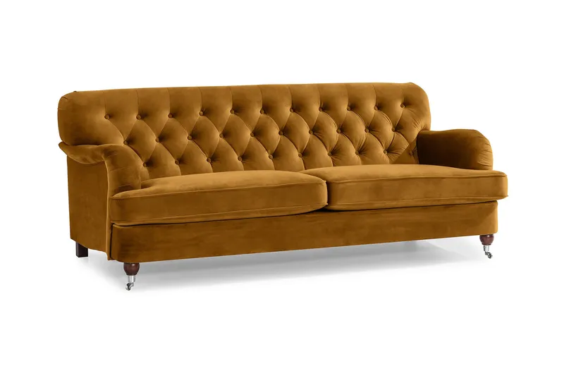 Howard Riviera 3-sits Sammetssoffa - Mörkgul - Möbler - Soffa - Howardsoffor