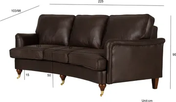 Howard svängd soffa 3-sits - Brun vintage - Vintagebrun - Möbler - Soffa - Howardsoffor