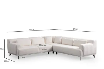 Jaguar 4-sits Soffa med Divan - Vit - Möbler - Soffa - Divansoffor & schäslongsoffa