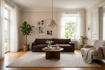 Kimberley Djup 4-sits Soffa i Sammet - Mörkbrun - Möbler - Soffa - Sammetssoffa