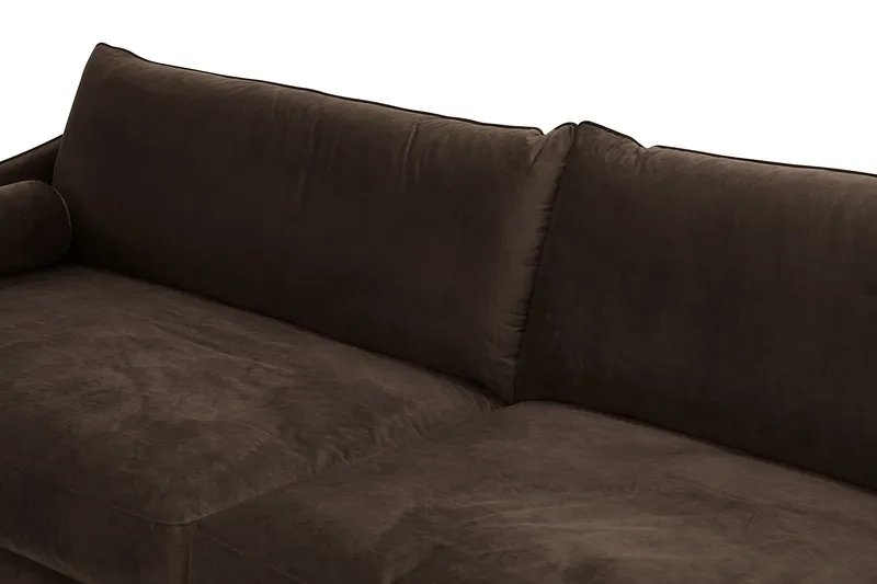 Kimberley Djup 4-sits Soffa i Sammet - Mörkbrun - Möbler - Soffa - Sammetssoffa