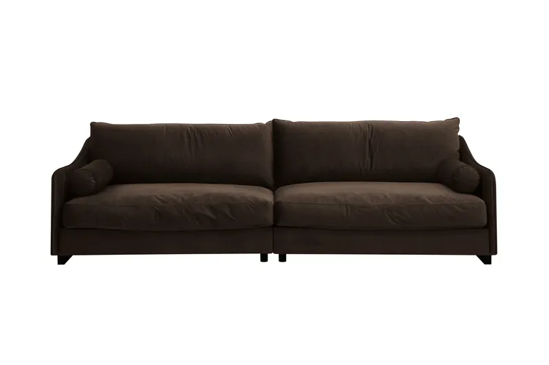 Kimberley Djup 4-sits Soffa i Sammet, Mörkbrun