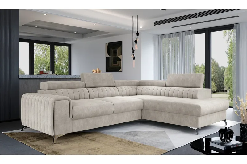 Laurece Schäslongsoffa Höger - Beige - Möbler - Soffa - Bäddsoffa