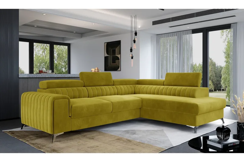 Laurece Schäslongsoffa Höger - Gul - Möbler - Soffa - Bäddsoffa