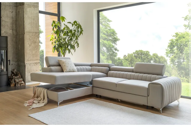 Laurece Schäslongsoffa Vänster - Beige - Möbler - Soffa - Bäddsoffa