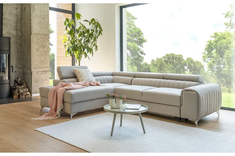 Laurece Schäslongsoffa Vänster - Beige - Möbler - Soffa - Bäddsoffa