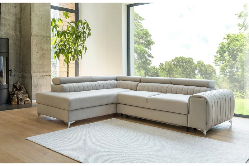 Laurece Schäslongsoffa Vänster - Beige - Möbler - Soffa - Bäddsoffa