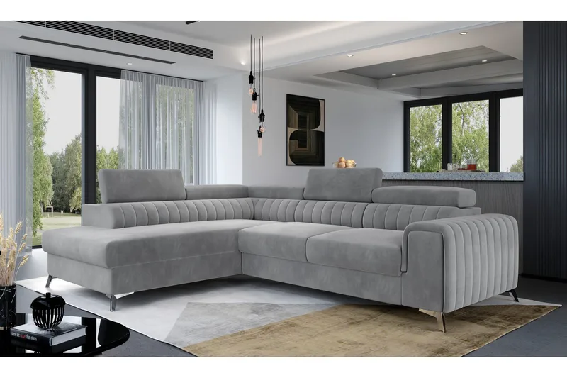 Laurece Schäslongsoffa Vänster - Grå - Möbler - Soffa - Bäddsoffa