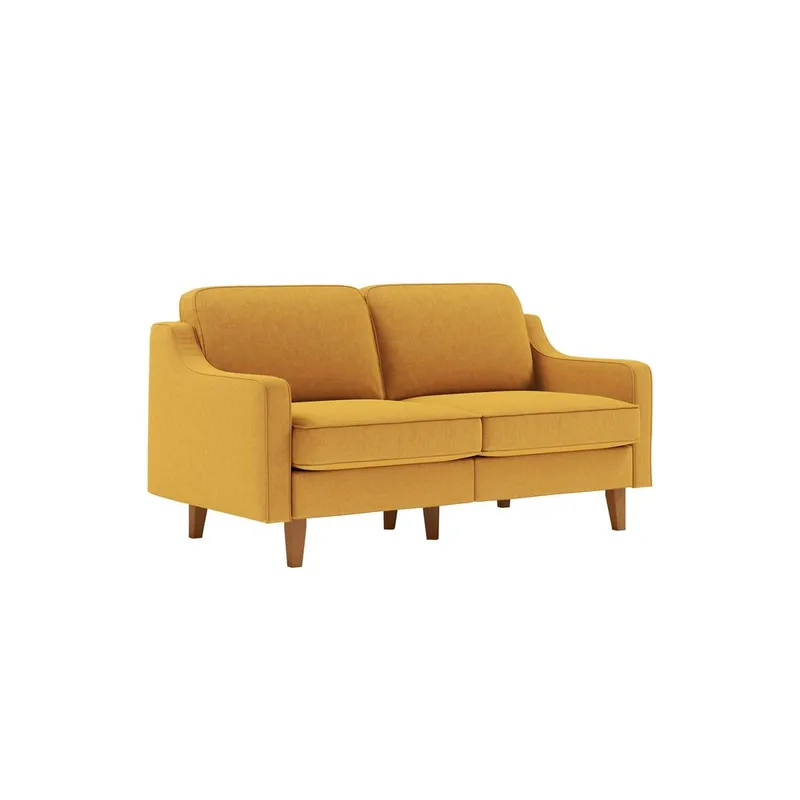 Lorvas 2-sits Soffa - Brun/Mörkgul - Möbler - Soffa - Sammetssoffa
