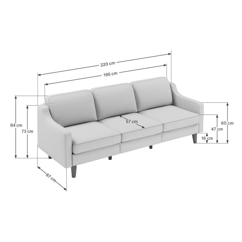 Lorvas 3-sits Soffa - Senapsgul - Möbler - Soffa - Sammetssoffa
