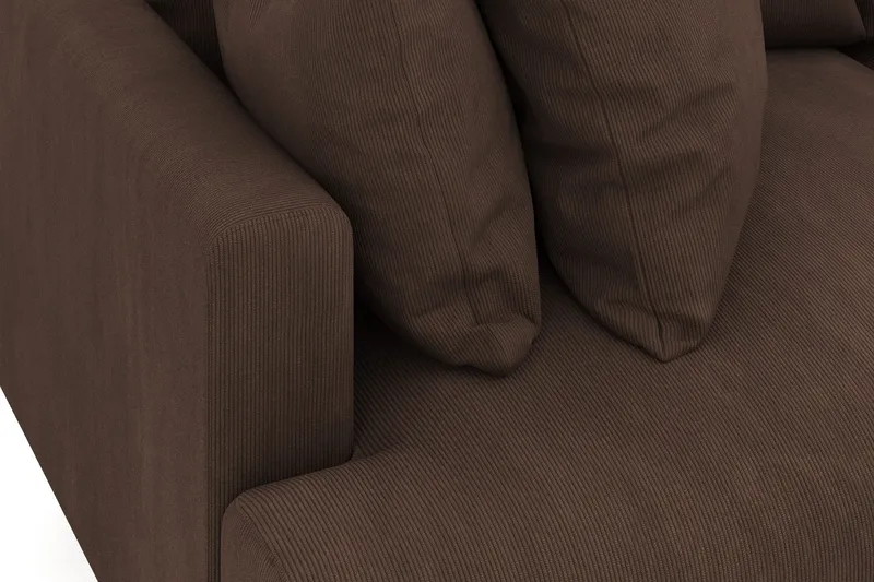 Menard 3-sits Djup Manchestersoffa - Brun - Möbler - Soffa - 3 sits soffa
