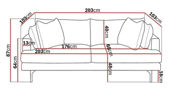 Menard 3-sits Djup Manchestersoffa - Brun - Möbler - Soffa - 3 sits soffa