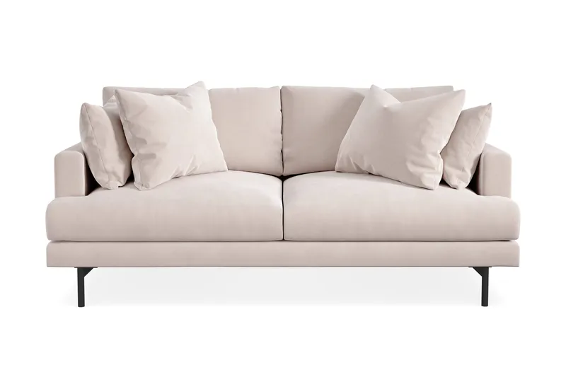 Menard 3-sits Djup Sammetssoffa 205 cm bred - Beige - Möbler - Soffa - Sammetssoffa