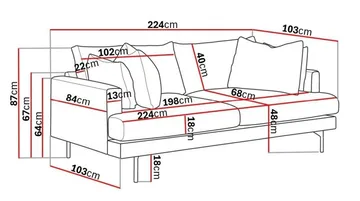 Menard 4-sits Djup Tygsoffa - Brun - Möbler - Soffa - 4 sits soffa
