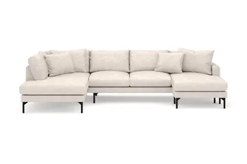 Menard 4-sits Vänstervänd Stor U-formad Djup Large Soffa med Divan och Schäslong i Tyg - Beige - Möbler - Soffa - U-soffa