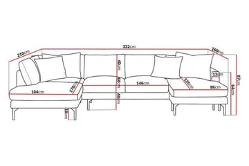 Menard 4-sits Vänstervänd Stor U-formad Djup Soffa med Divan och Schäslong i Manchester - Grön - Möbler - Soffa - U-soffa